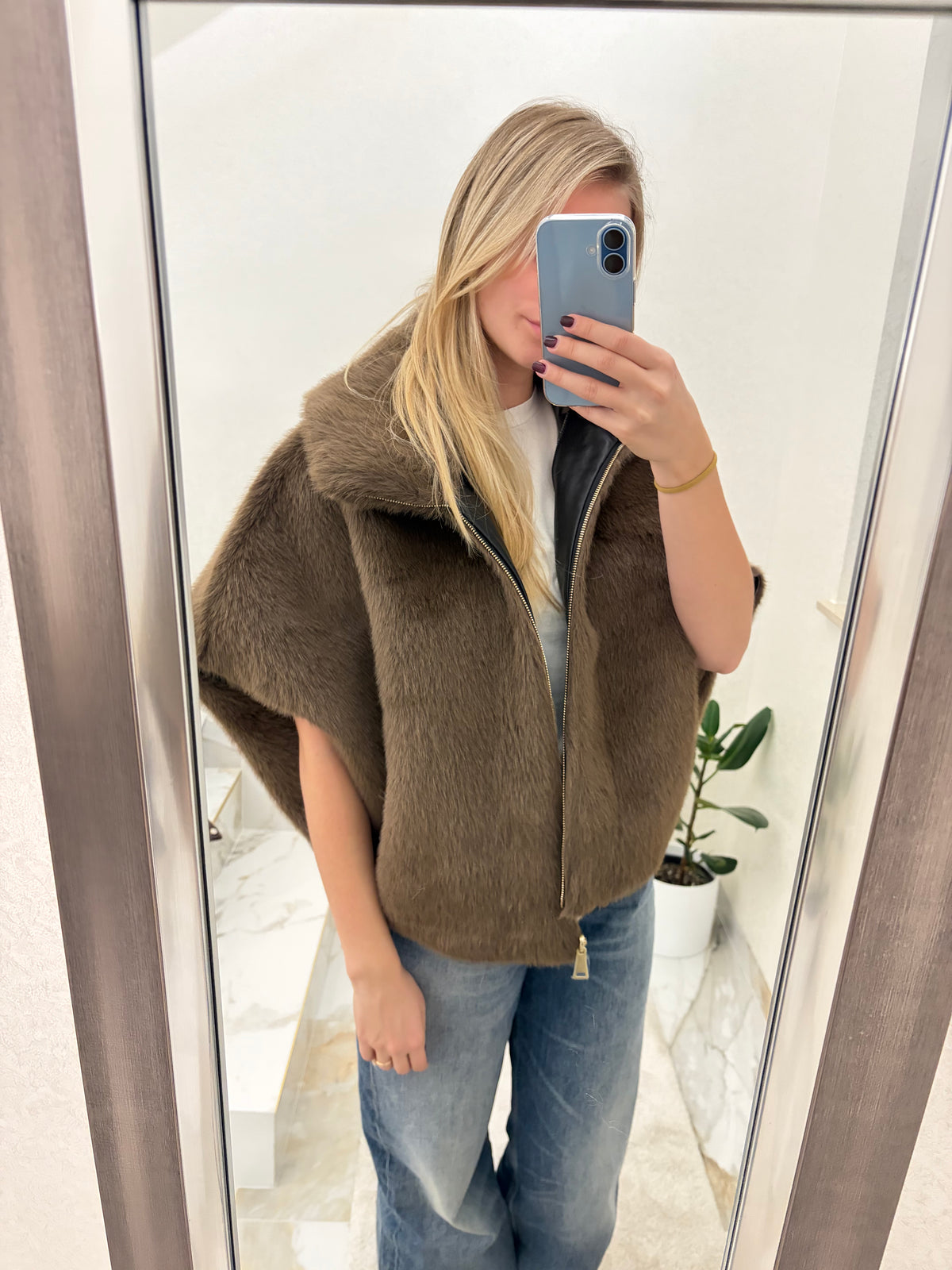 Elena Reversible Fur Vest - dvostrani ženski prsluk