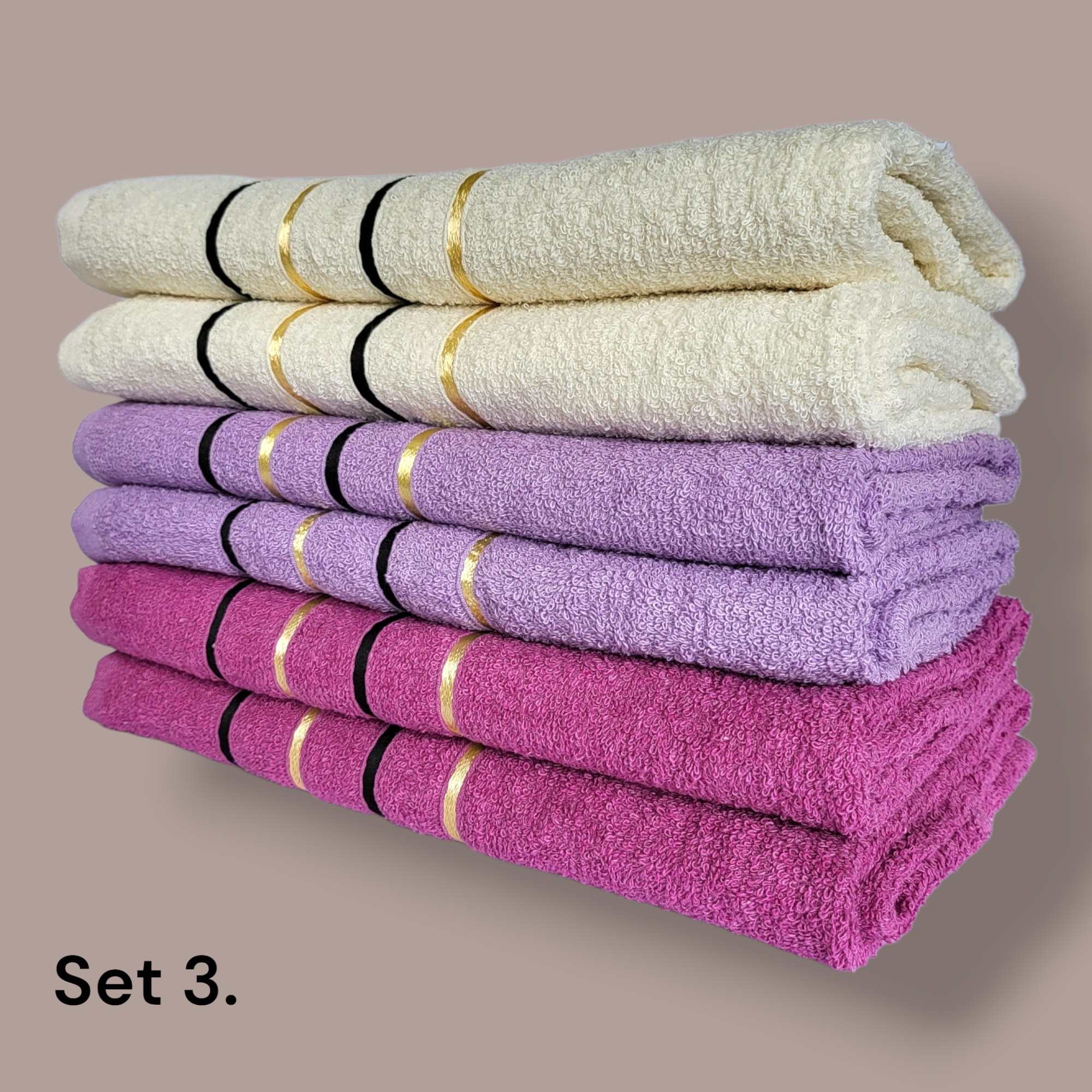 Veliki pamučni ručnici, set od 6 komada (140cm X 70cm)