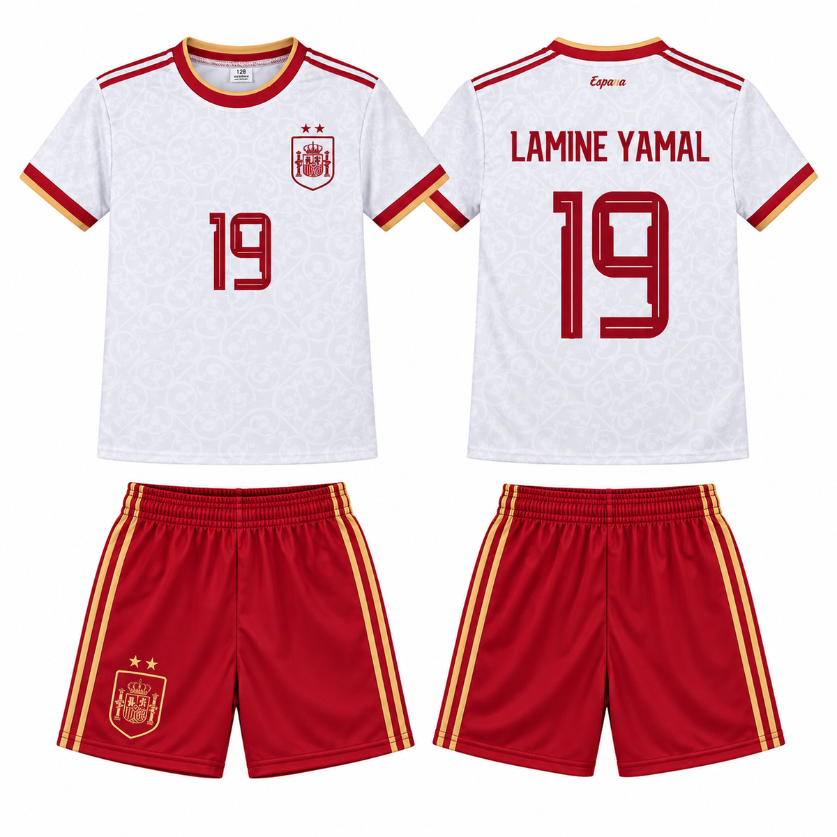 Dječji dres LAMINE YAMAL Španjolska 19 Bijeli