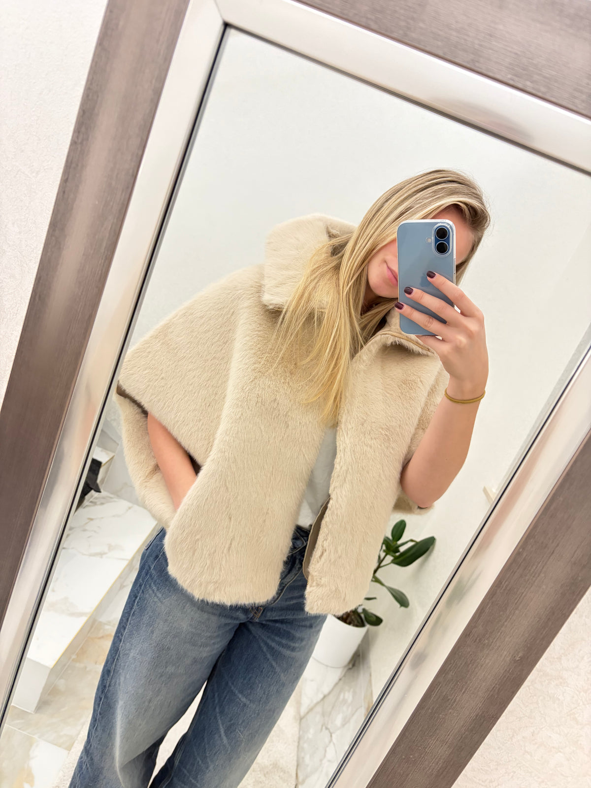 Elena Reversible Fur Vest - dvostrani ženski prsluk