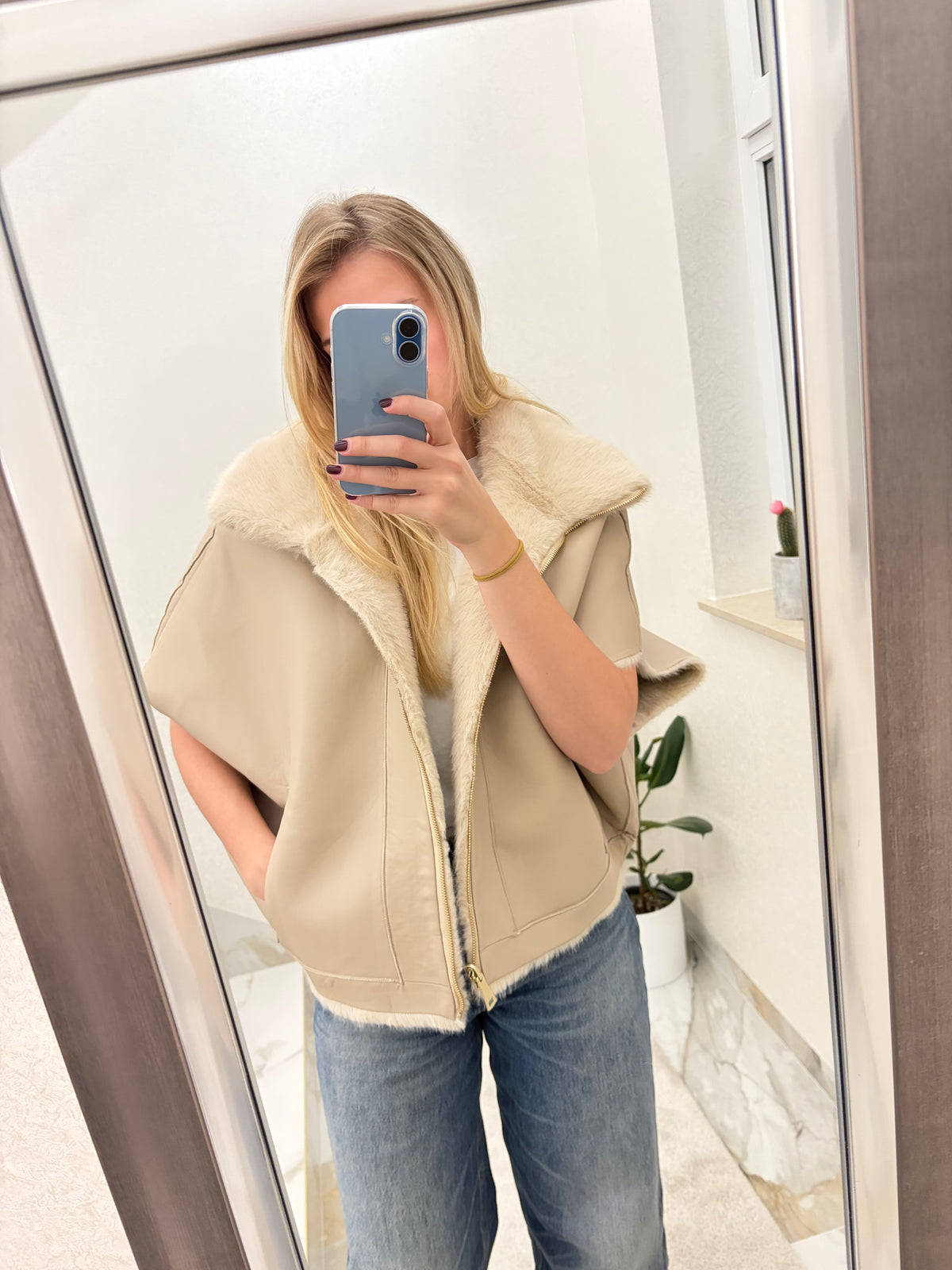 Elena Reversible Fur Vest - dvostrani ženski prsluk