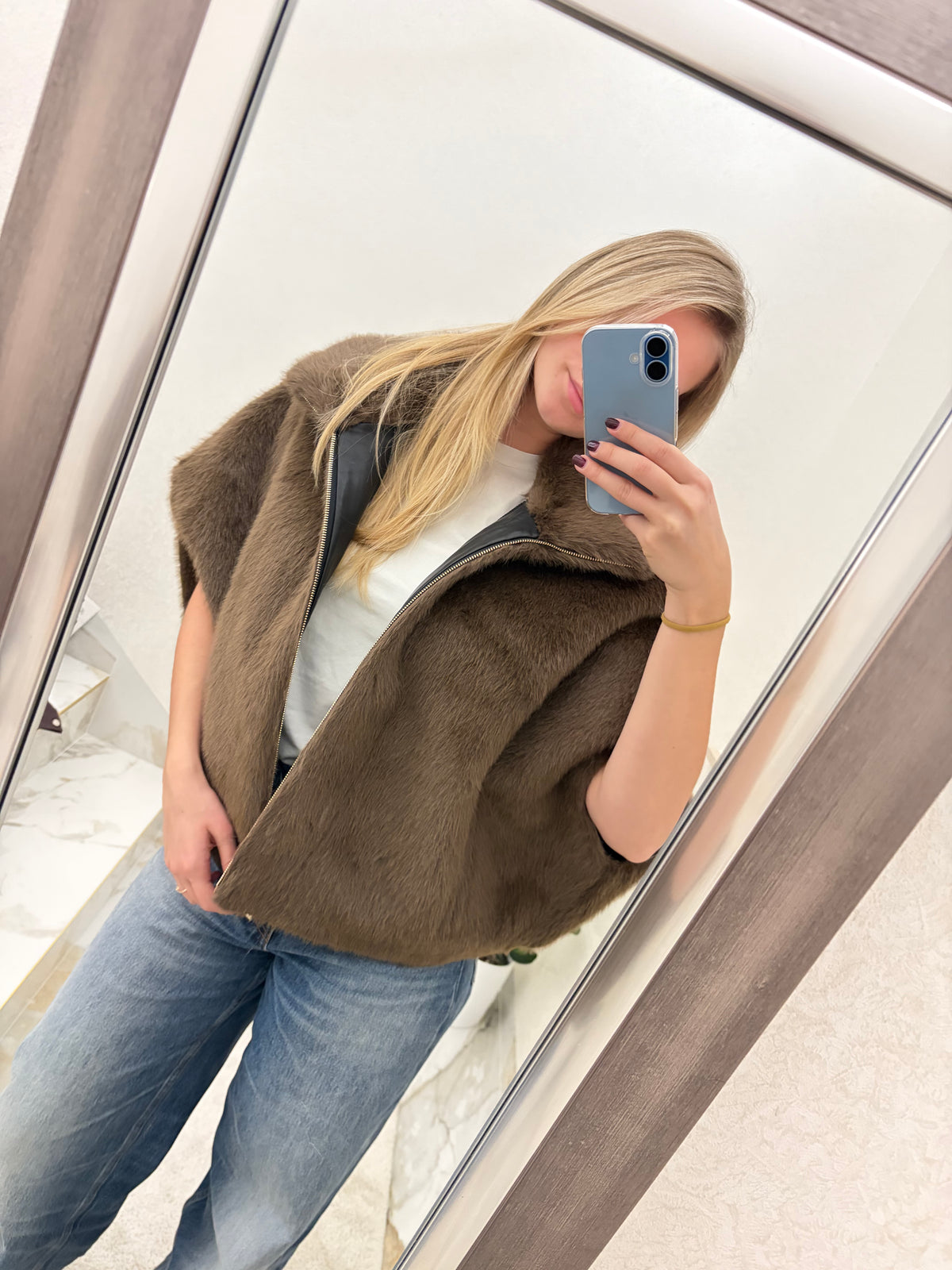 Elena Reversible Fur Vest - dvostrani ženski prsluk