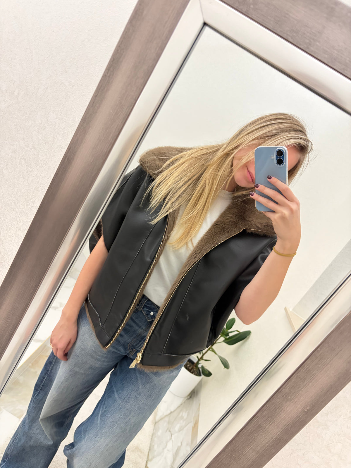 Elena Reversible Fur Vest - dvostrani ženski prsluk