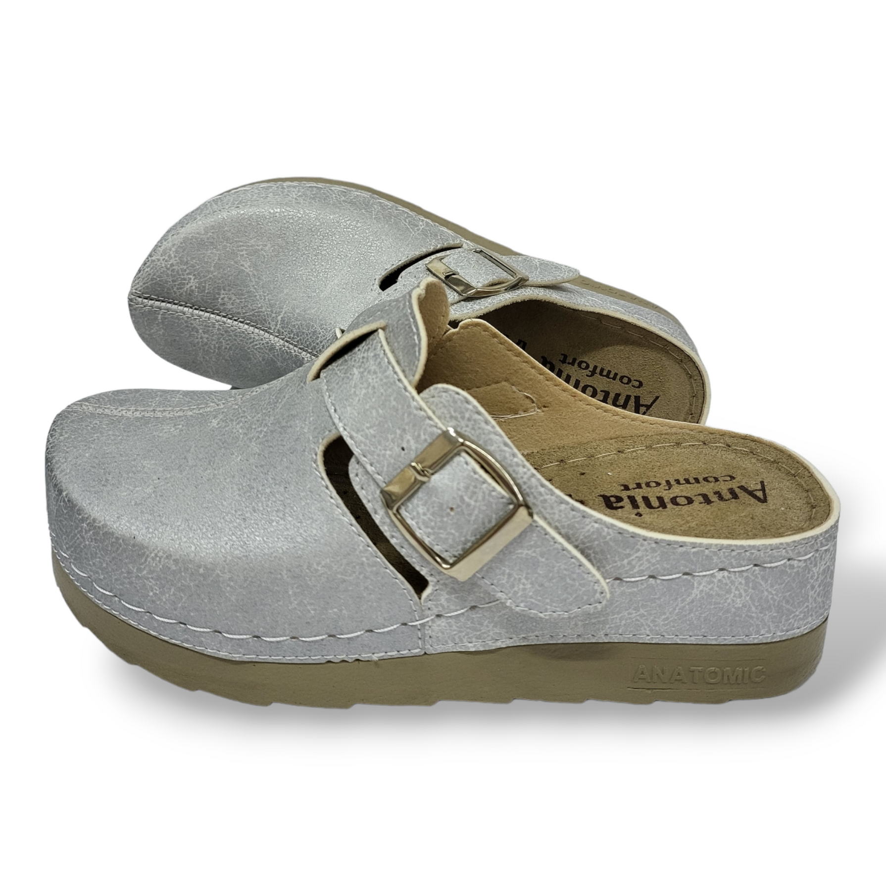 Ženske anatomske klompe - Silvery gold