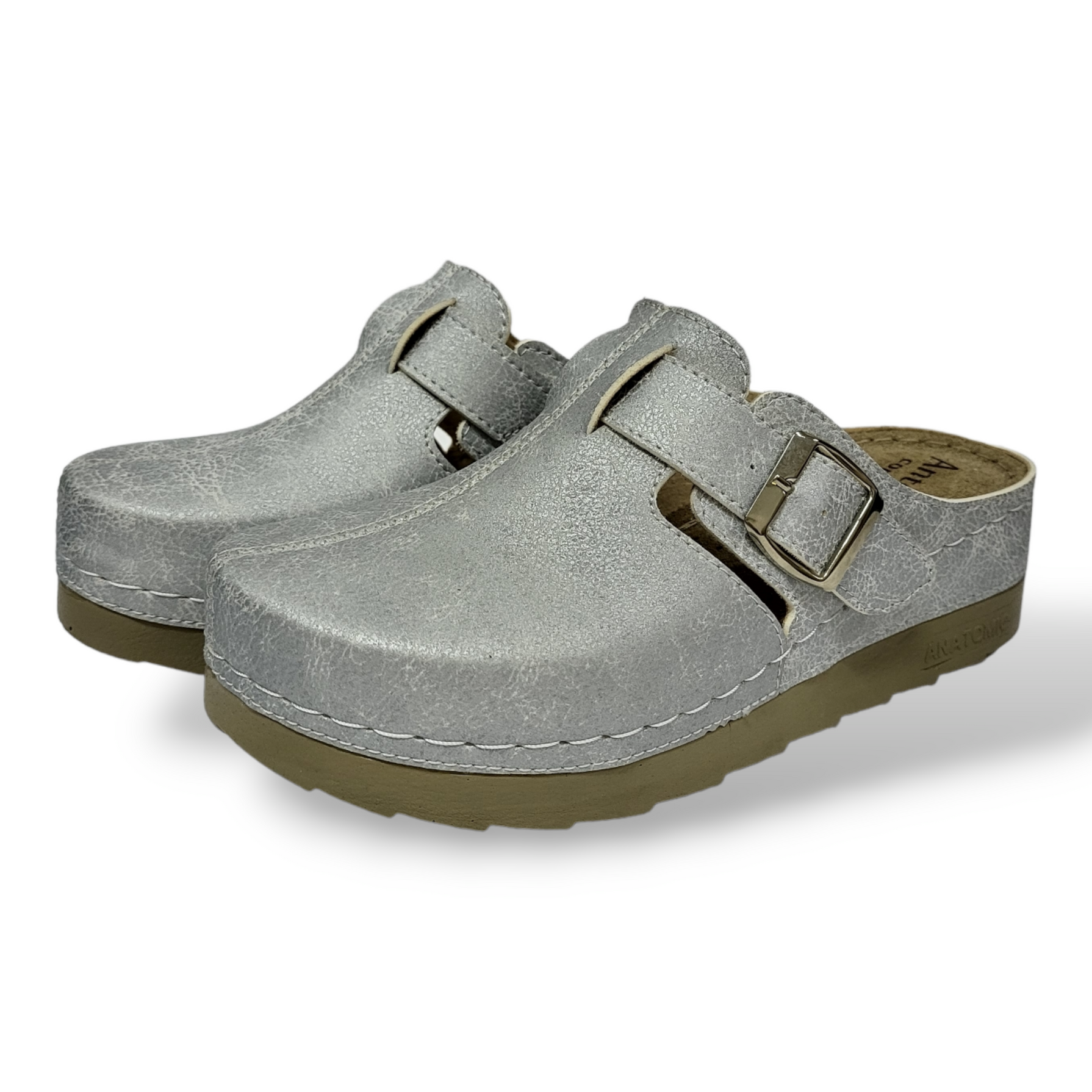 Ženske anatomske klompe - Silvery gold