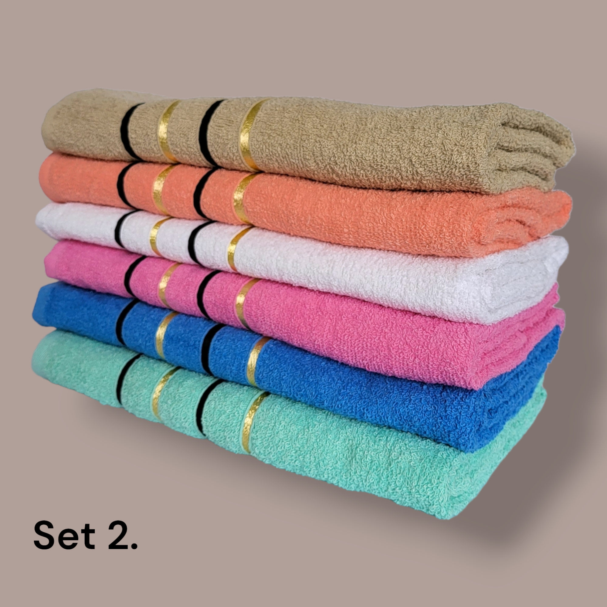 Veliki pamučni ručnici, set od 6 komada (140cm X 70cm)